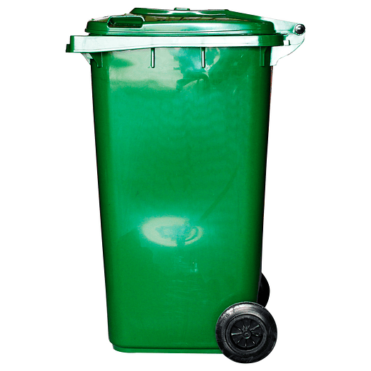  CONTENEDOR DE BASURA VERDE CON RUEDAS 240 L SOIN 4