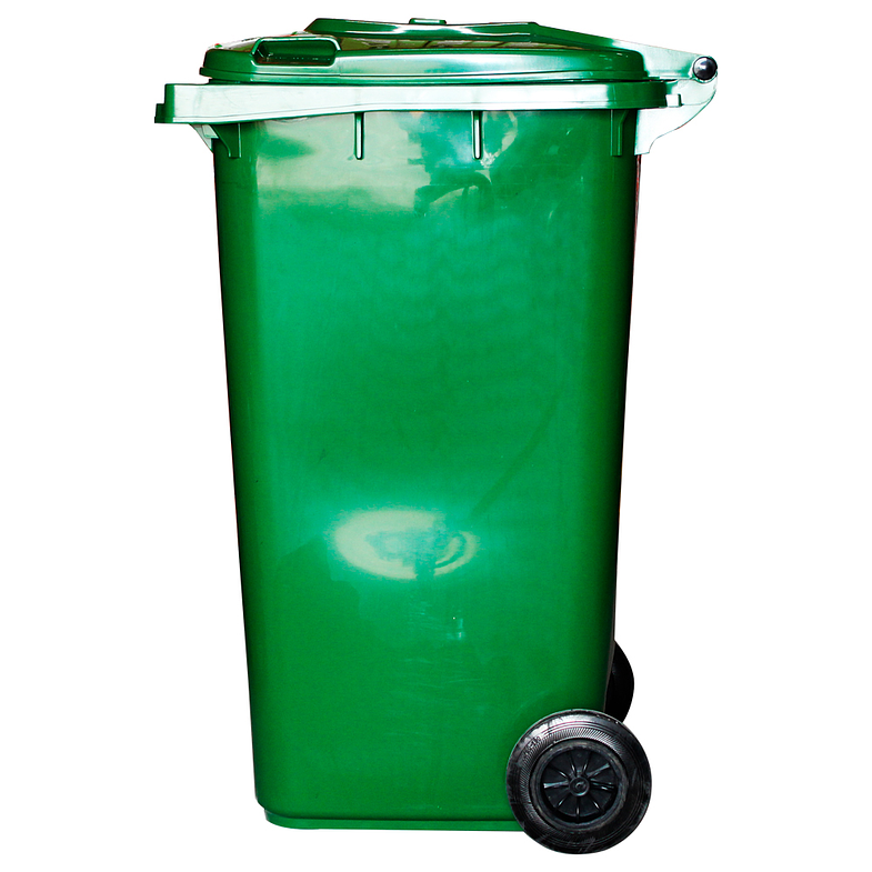  CONTENEDOR DE BASURA VERDE CON RUEDAS 240 L SOIN 4