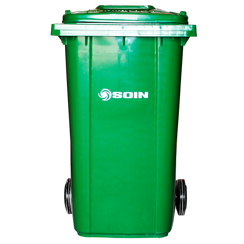  CONTENEDOR DE BASURA VERDE CON RUEDAS 240 L SOIN 1