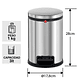 BASURERO ACERO INOX CON PEDAL HAILO PURE 3 L - Miniatura 2