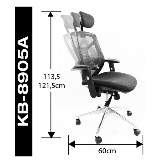 SILLA GERENCIAL ERGONOMICA CON CABECERA BASE ALUMINIO 2