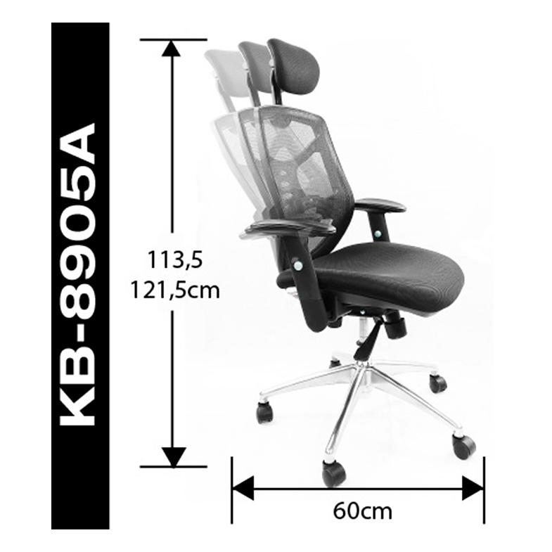 SILLA GERENCIAL ERGONOMICA CON CABECERA BASE ALUMINIO 2