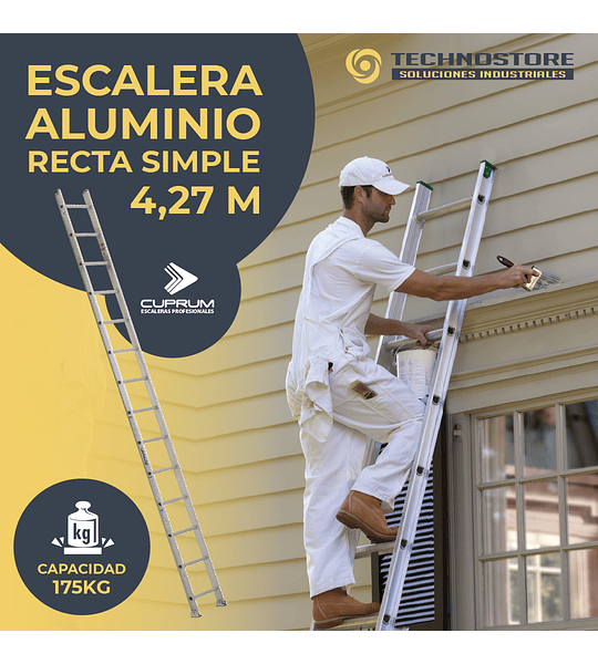 ESCALERA ALUMINIO RECTA SIMPLE 4.27 M. CUPRUM