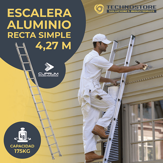ESCALERA ALUMINIO RECTA SIMPLE 4.27 M CUPRUM 3