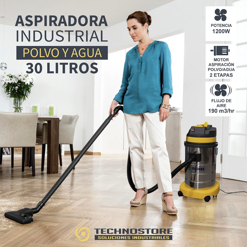 ASPIRADORA INDUSTRIAL POLVO AGUA 30 L SOIN 5