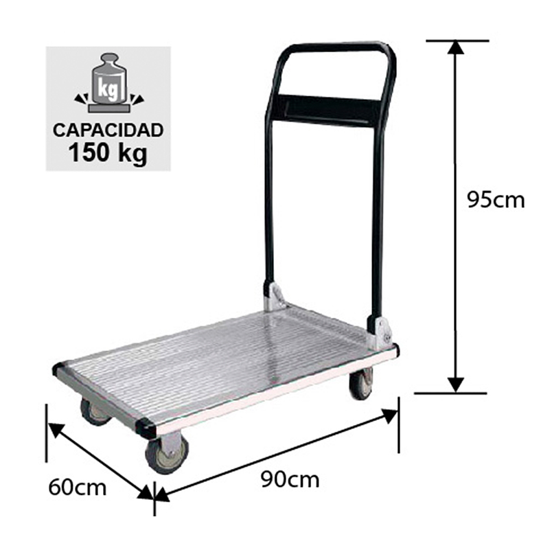 CARRO ALUMINIO MANGO ABATIBLE Y PLEGABLE 150 KG. 2