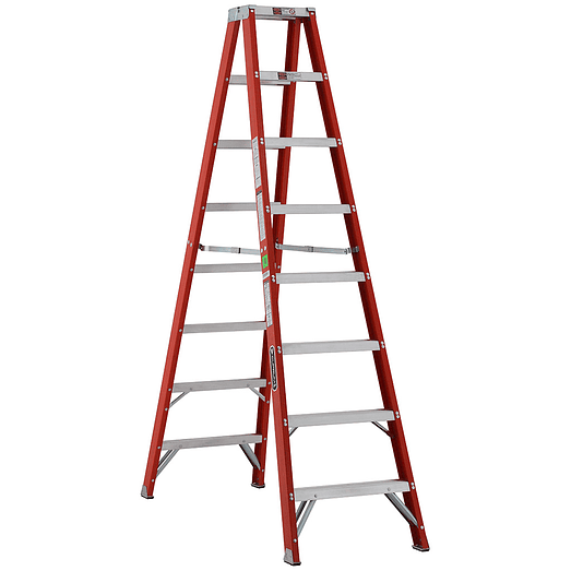 ESCALERA FIBRA VIDRIO TIJERA DOBLE ACCESO 8 PELDAÑOS CUPRUM 1