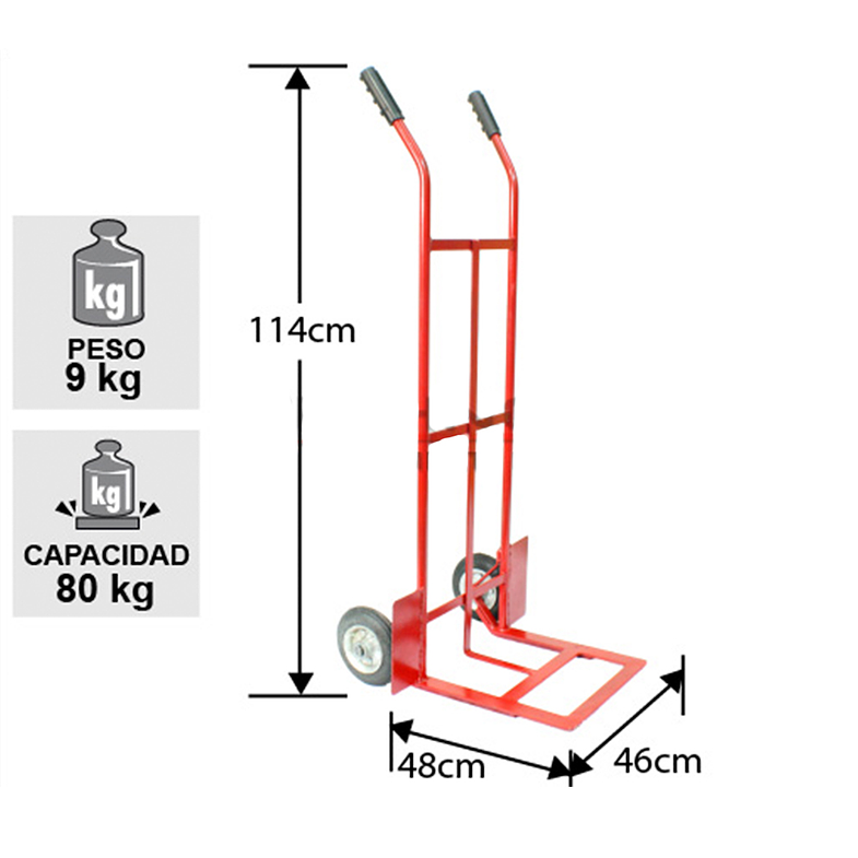 CARRO DE ACERO TIPO YEGUA 80 KG. TECNOPLUS 2