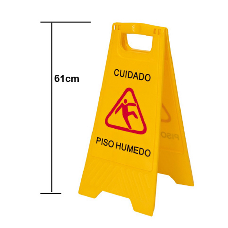 SEÑALETICA PISO HUMEDO AMARILLO 61 CM 2