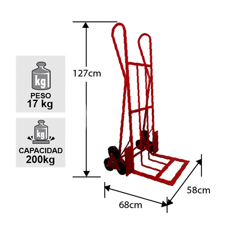 CARRO YEGUA ACERO ESCALERA 200 KG. TECNOPLUS 2