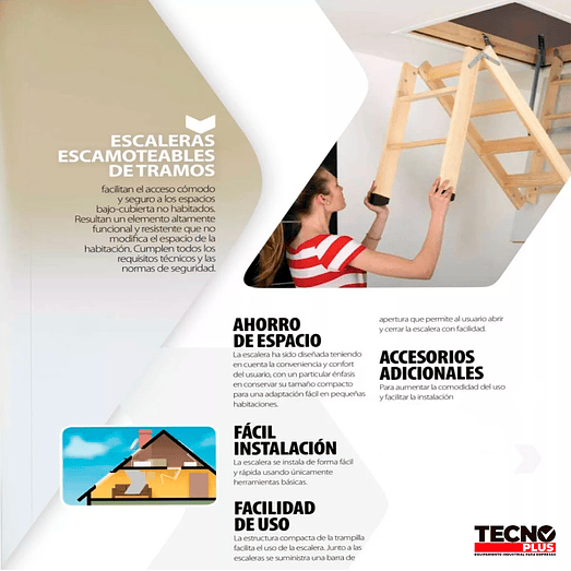 ESCALERA DE ATICO 120 cm x 70 cm  (2,80 m) 8