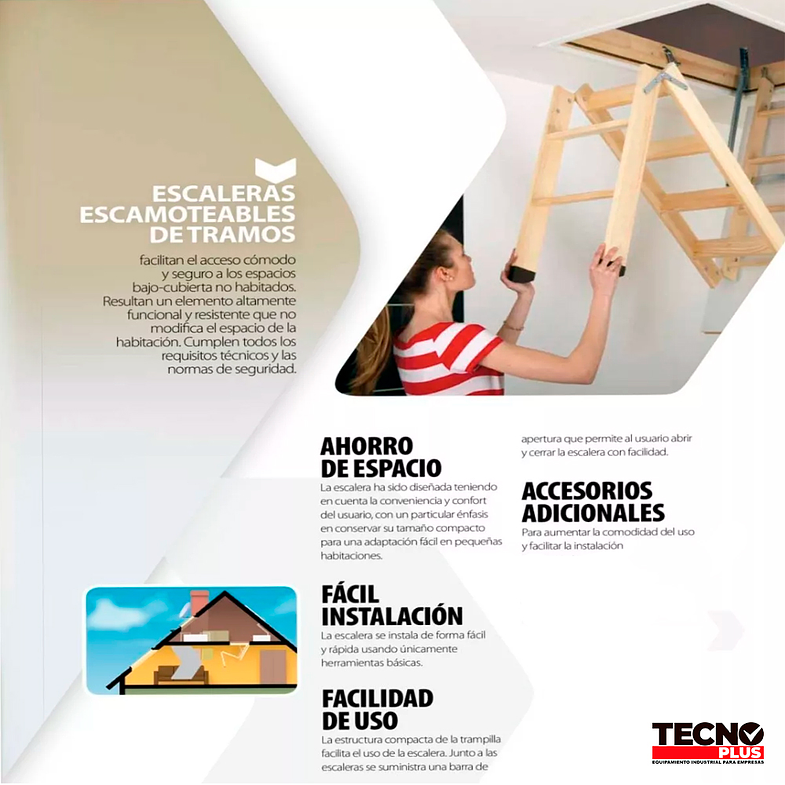 ESCALERA DE ATICO 120 cm x 70 cm  (2,80 m) 8