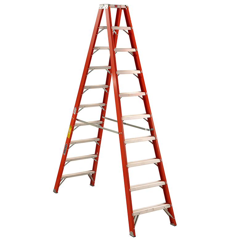 ESCALERA FIBRA VIDRIO TIJERA DOBLE ACCESO 10 PELDAÑOS CUPRUM 1