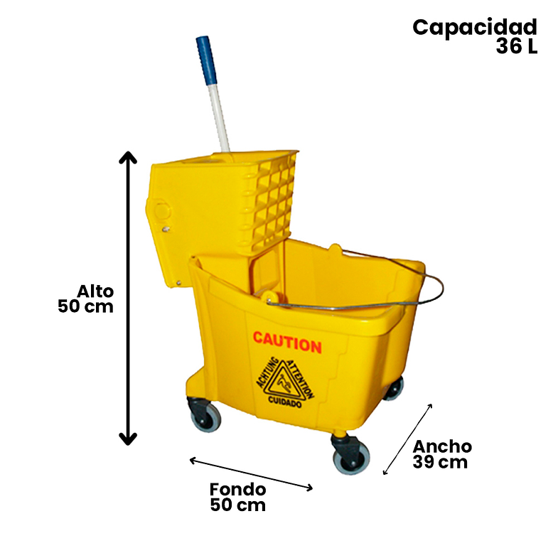 CARRO DE ASEO ESTRUJADOR 36 L TECNOPLUS 2