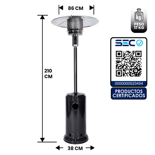 ESTUFA DE PATIO EXTERIOR SOMBRERO 13 KW 2