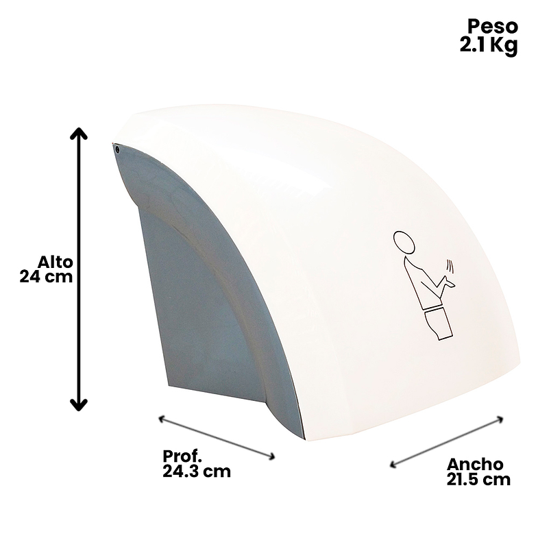 SECADOR DE MANOS AIRE CALIENTE 1600 W 2