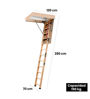 ESCALERA DE ATICO ENTRETECHO MADERA 280 CM MAGNA PLUS