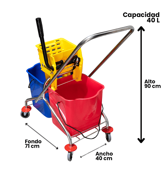 CARRO ESTRUJADOR DE 40 L DOBLE SOIN