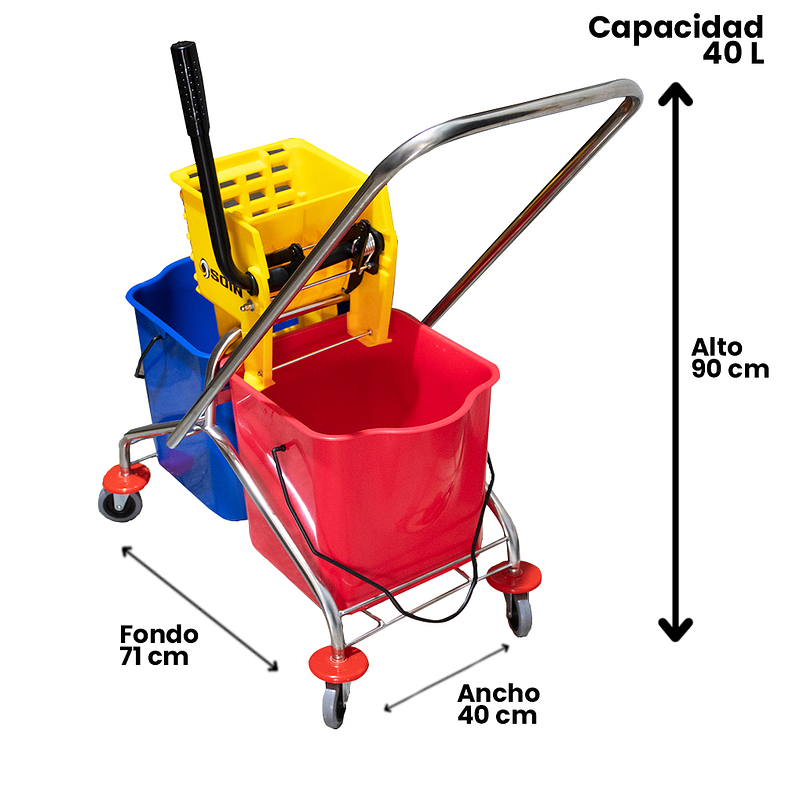 CARRO ESTRUJADOR DE 40 L DOBLE SOIN 2