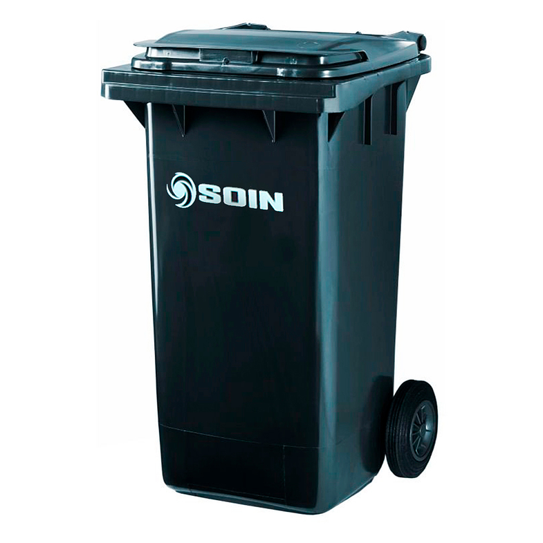 CONTENEDOR DE BASURA GRIS CON RUEDAS 240 L SOIN 1