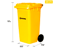  CONTENEDOR DE BASURA AMARILLO CON RUEDAS 240 L SOIN