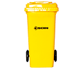 CONTENEDOR DE BASURA AMARILLO CON RUEDAS 120 L SOIN