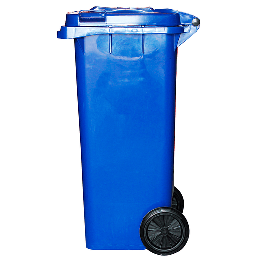 CONTENEDOR DE BASURA AZUL CON RUEDAS 120 L SOIN 4