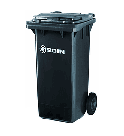 CONTENEDOR DE BASURA GRIS CON RUEDAS 120 L SOIN