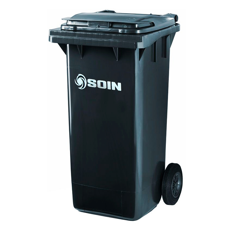 CONTENEDOR DE BASURA GRIS CON RUEDAS 120 L SOIN 1