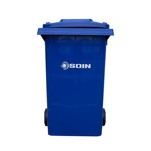 CONTENEDOR DE BASURA AZUL CON RUEDAS 360 L SOIN 1