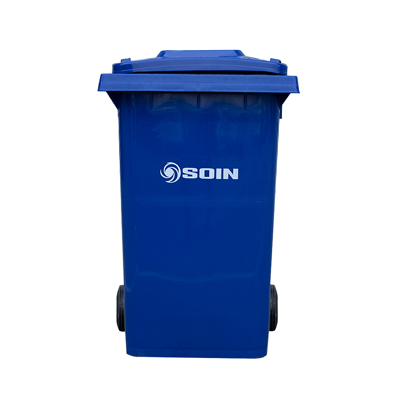 CONTENEDOR DE BASURA AZUL CON RUEDAS 360 L SOIN 1