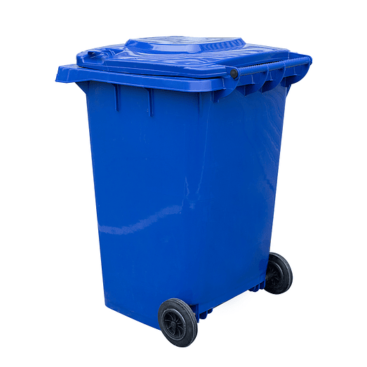 CONTENEDOR DE BASURA AZUL CON RUEDAS 360 L SOIN 3