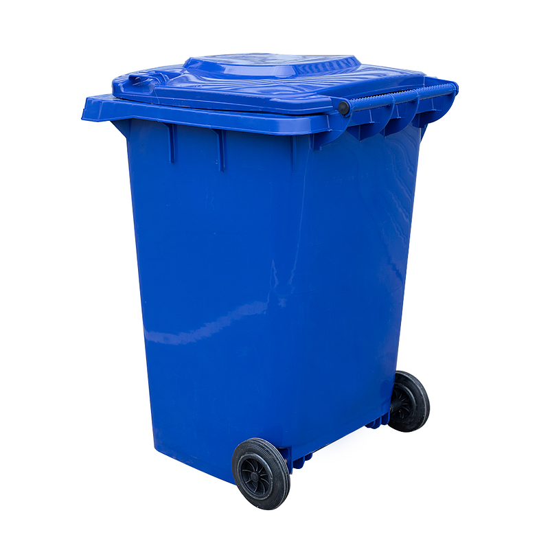 CONTENEDOR DE BASURA AZUL CON RUEDAS 360 L SOIN 3