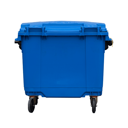 CONTENEDOR DE BASURA AZUL CON RUEDAS 660 L SOIN 3