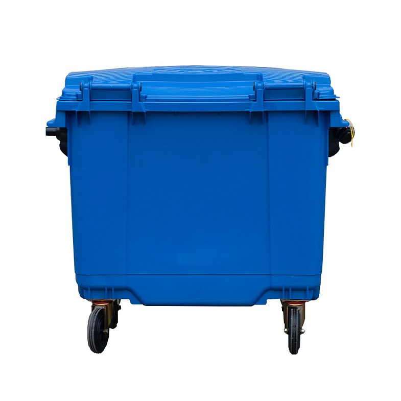 CONTENEDOR DE BASURA AZUL CON RUEDAS 660 L SOIN 3