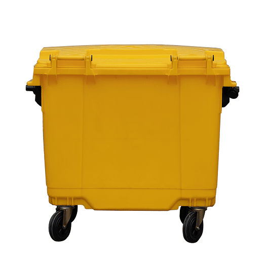 CONTENEDOR DE BASURA AMARILLO CON RUEDAS 660 L SOIN 3