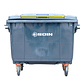 CONTENEDOR DE BASURA GRIS CON RUEDAS 770 L SOIN - Miniatura 1