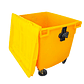 CONTENEDOR DE BASURA AMARILLO CON RUEDAS 1100 L SOIN - Miniatura 3