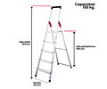 ESCALERA ALUMINIO TIJERA 5 PELDAÑOS MAGNA