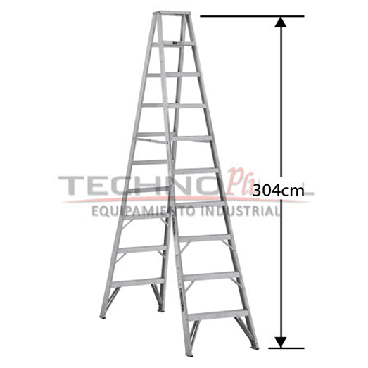 ESCALERA ALUMINIO TIJERA DOBLE ACCESO 10 PELDAÑOS 2