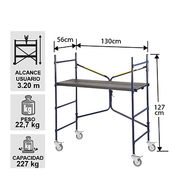 ANDAMIO ACERO PLEGABLE MINI 227kg