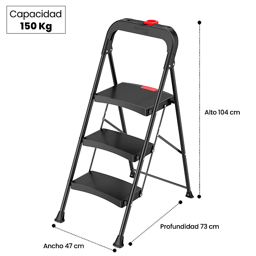 PISO ESCALERA PLEGABLE 3 PELDAÑOS LUXURY MAGNA PLUS 2