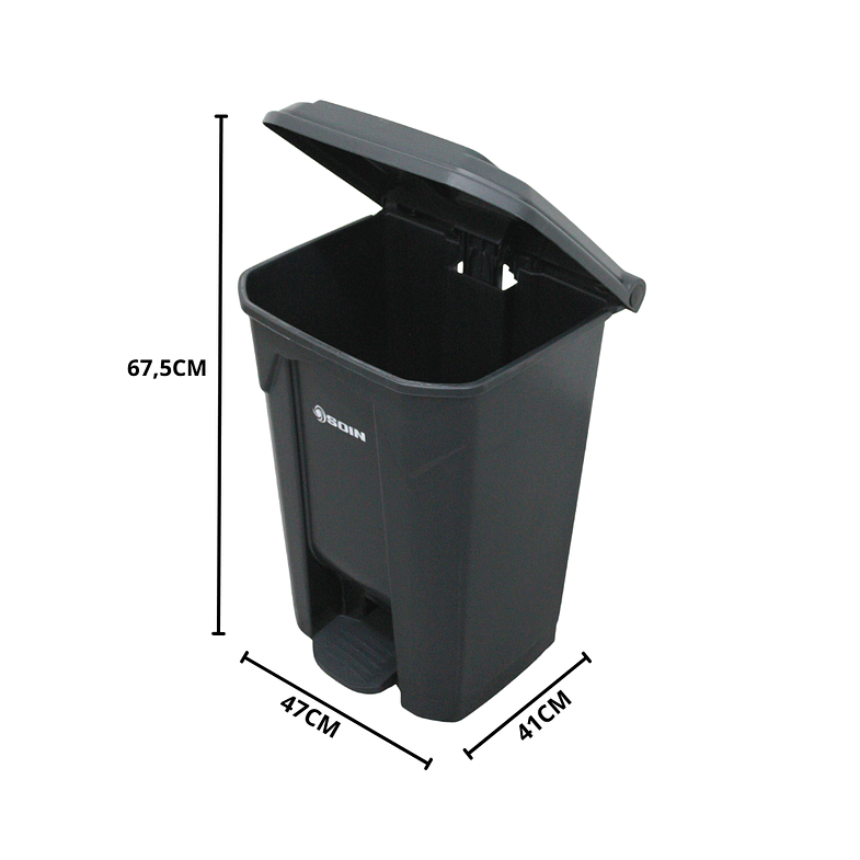 CONTENEDOR PLASTICO CON PEDAL 50 L SOIN 6