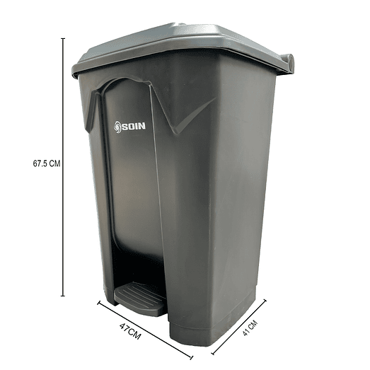 BASURERO PLÁSTICO 80L CON PEDAL SOIN 3