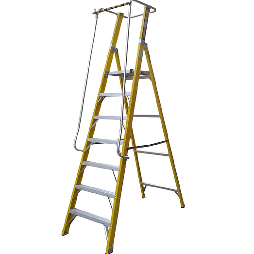 ESCALERA FIBRA VIDRIO PLATAFORMA 7 PELDAÑOS MAGNA 1