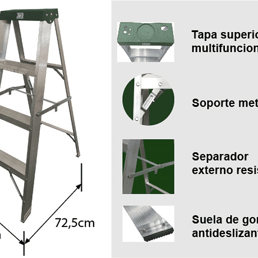 ESCALERA TIJERA ALUMINIO 4 PELDAÑOS 6