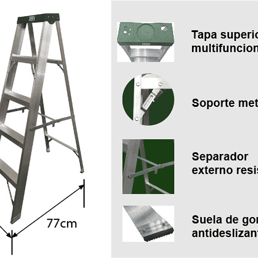 ESCALERA TIJERA ALUMINIO 5 PELDAÑOS 7