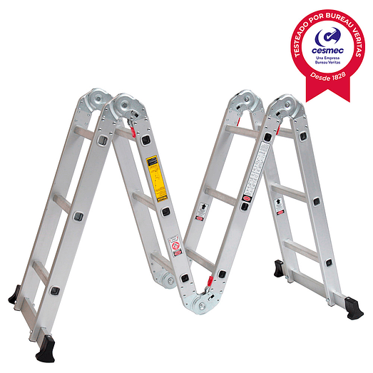 ESCALERA MULTIPROPOSITO ALUMINIO 12 PELDAÑOS 150 KG 2