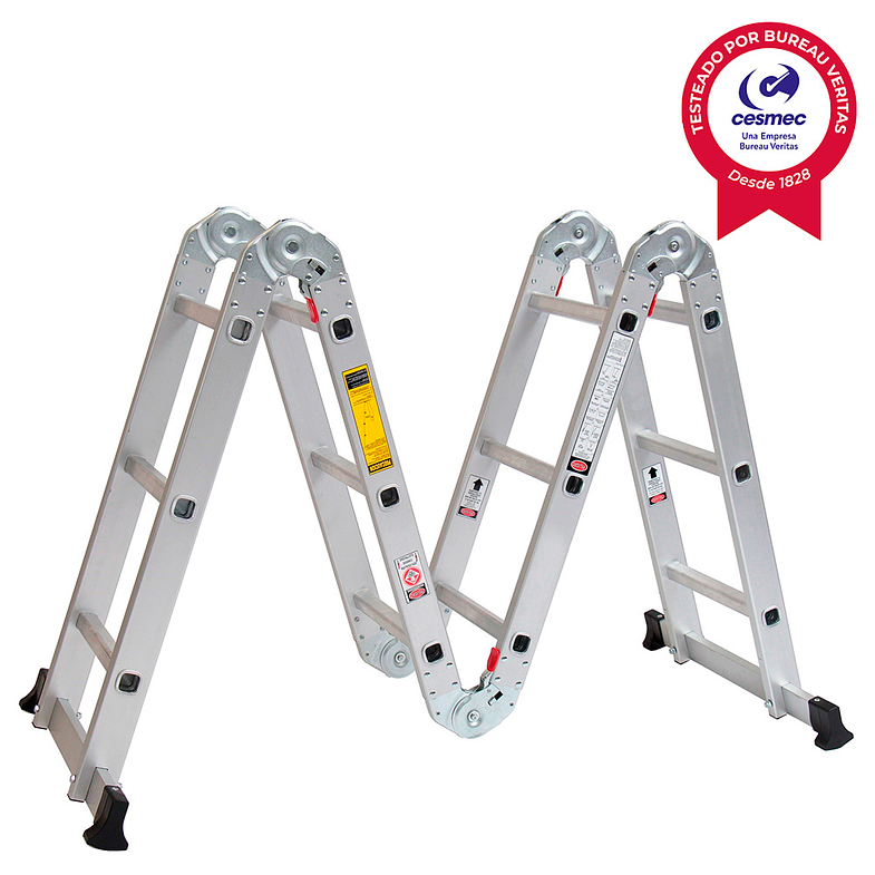 ESCALERA MULTIPROPOSITO ALUMINIO 12 PELDAÑOS 150 KG 2