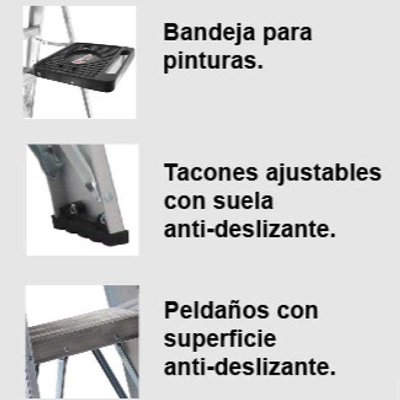 ESCALERA ALUMINIO TIJERA 5 PELDAÑOS 90 KG CUPRUM 4